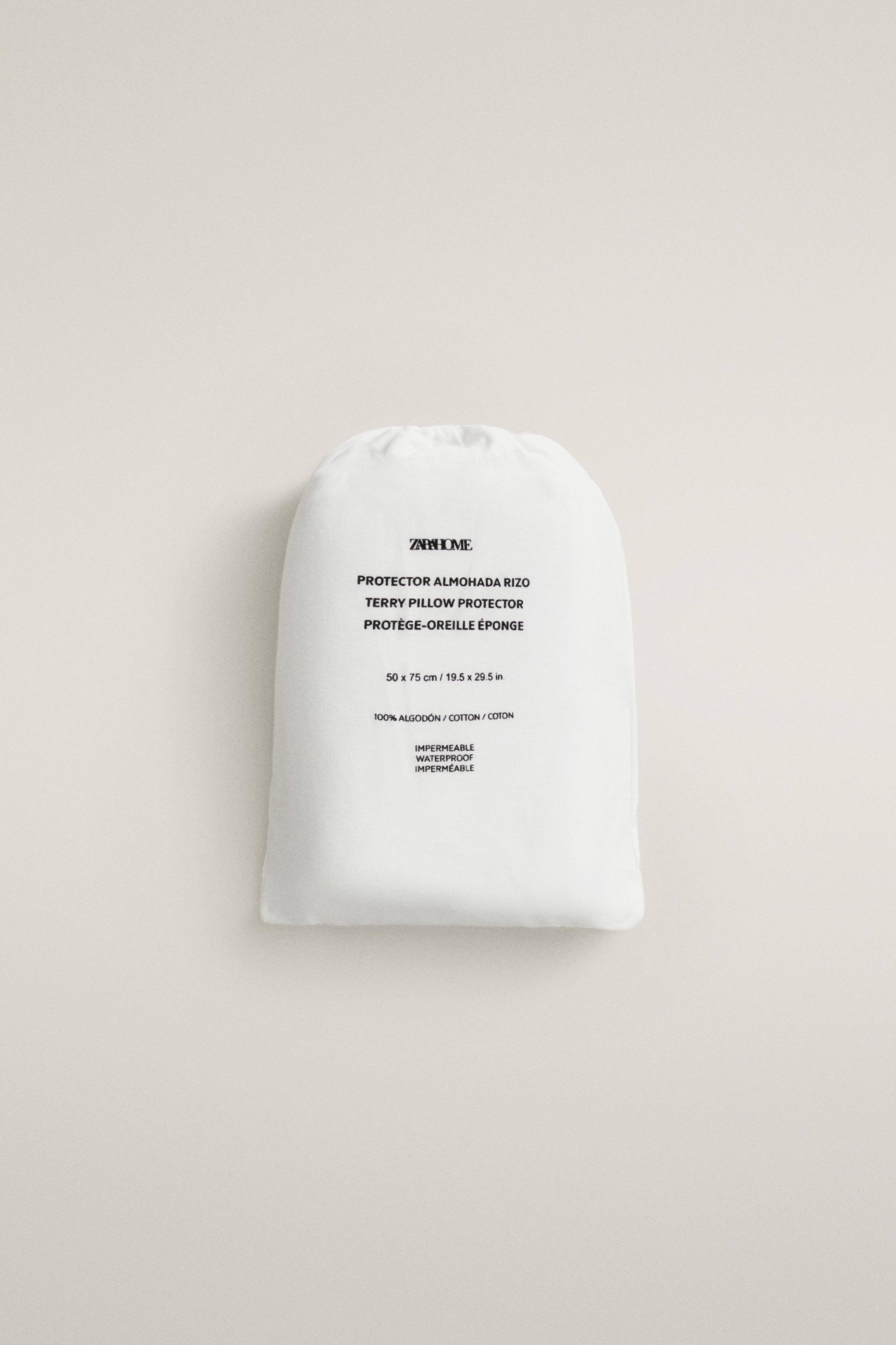 WATERPROOF COTTON TERRYCLOTH PILLOW PROTECTOR